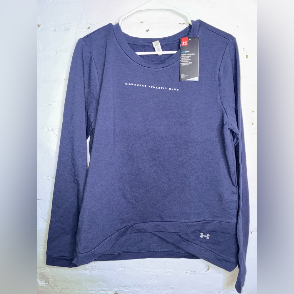 NWT Under Armour Milwaukee Athletic Club ColdGear Women’s Navy Tulip Hem Large
